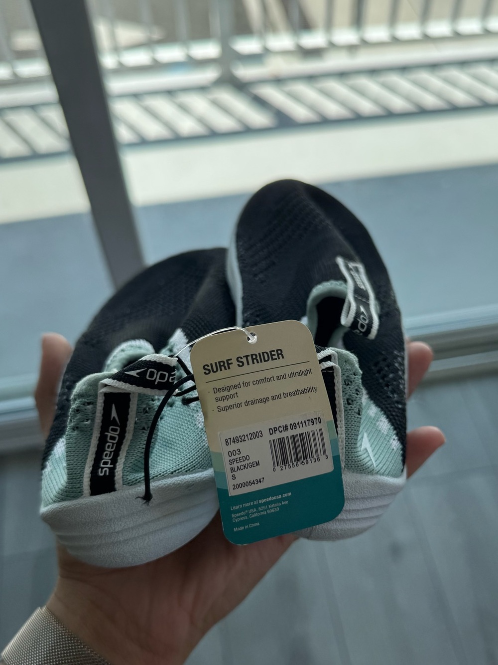 NWT Speedo Women Black Slip-On Swim Shoes with Mint Accents | Small - Picture 5 of 8